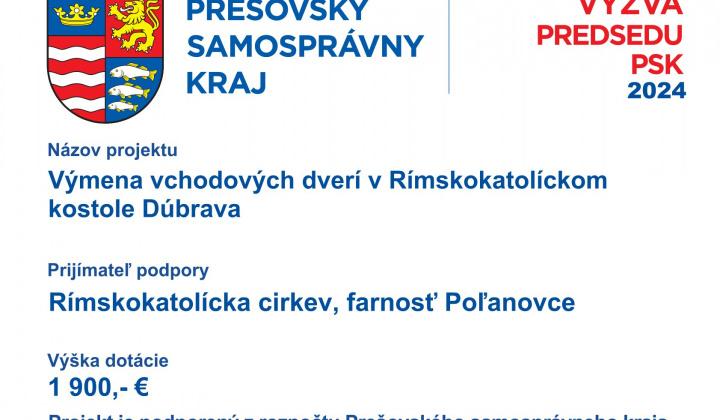 Fotka - Výmena vchodových dverí v Rímskokatolíckom kostole Dúbrava 2024