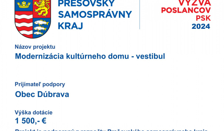 Fotka - Modernizácia kultúrneho domu - vestibul