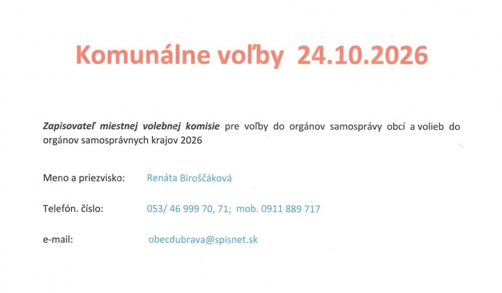 Fotka - Komunálne voľby 24.10.2026