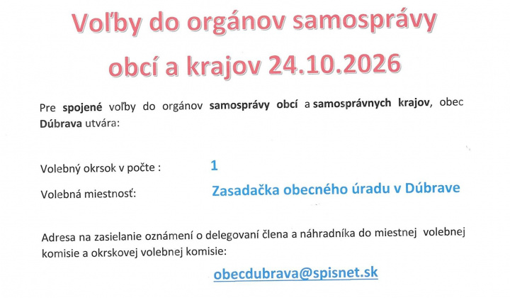 Fotka - Komunálne voľby 24.10.2026
